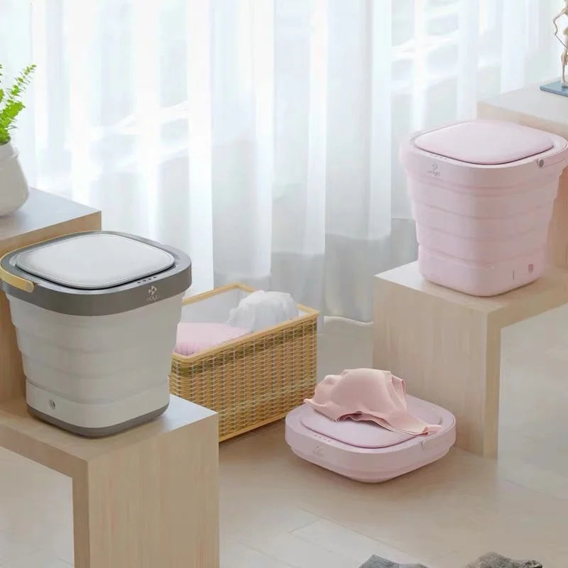 8L Mini Foldable Washing Machine Small Laundry Machine For Home Dormitory  GIP